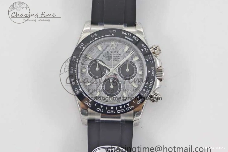 0509 WeatherProof Daytona 116519 SS TWF 1:1 Best Edition 904L Steel Gray Meteorite Black Dial on Oysterflex Strap A 2410